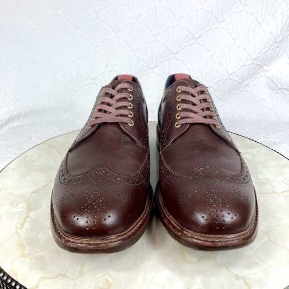 Cole Haan Shoes Mens Size 7.5 Brown Cooper Square Wingtip Oxford Dress Shoes - Picture 3 of 13